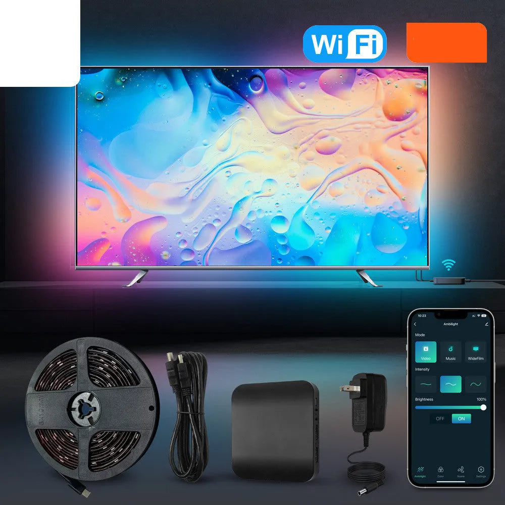 Smart waterproof light strip for television background lighting in three length options