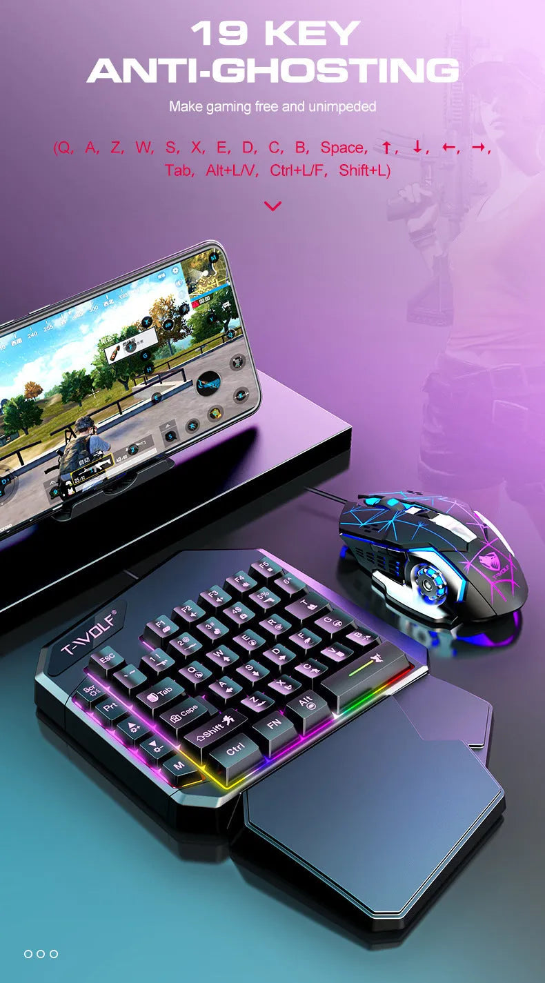 Lei Lang TF900 wired mouse and keyboard set in paper box, plastic construction, 1.5m cable