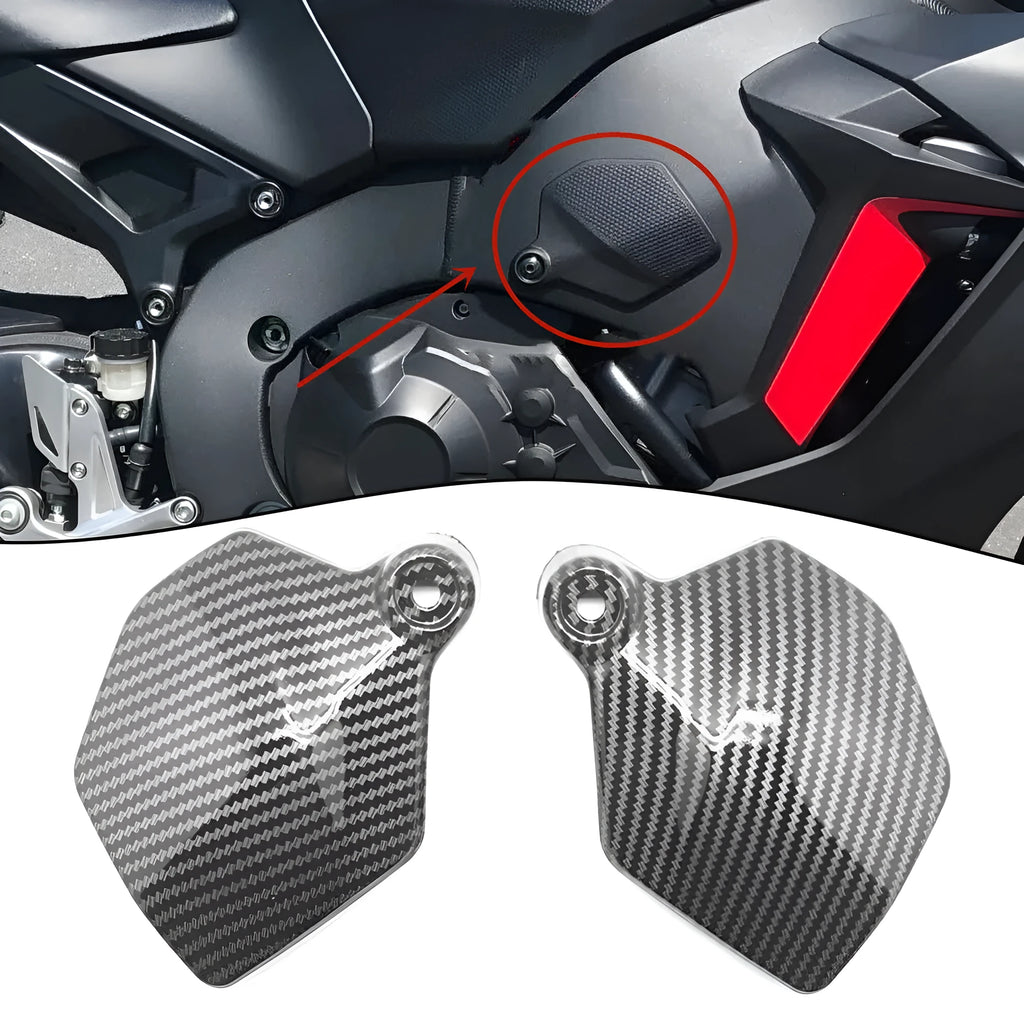 Carbon fiber black ABS side upper frame cover for Honda CBR1000RR 2017-2019, pair of two panels