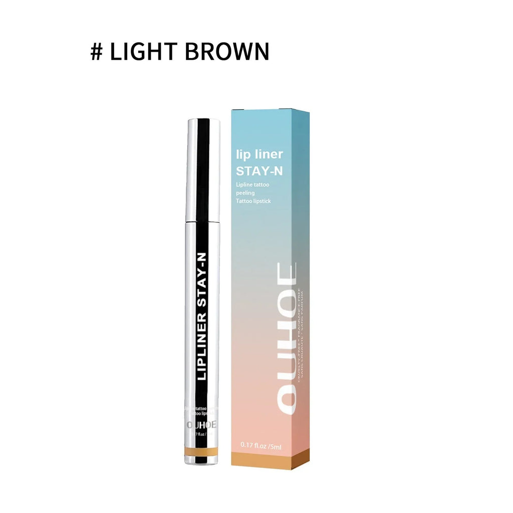 Dark brown waterproof long lasting lip liner pen with smooth tip for lip contouring