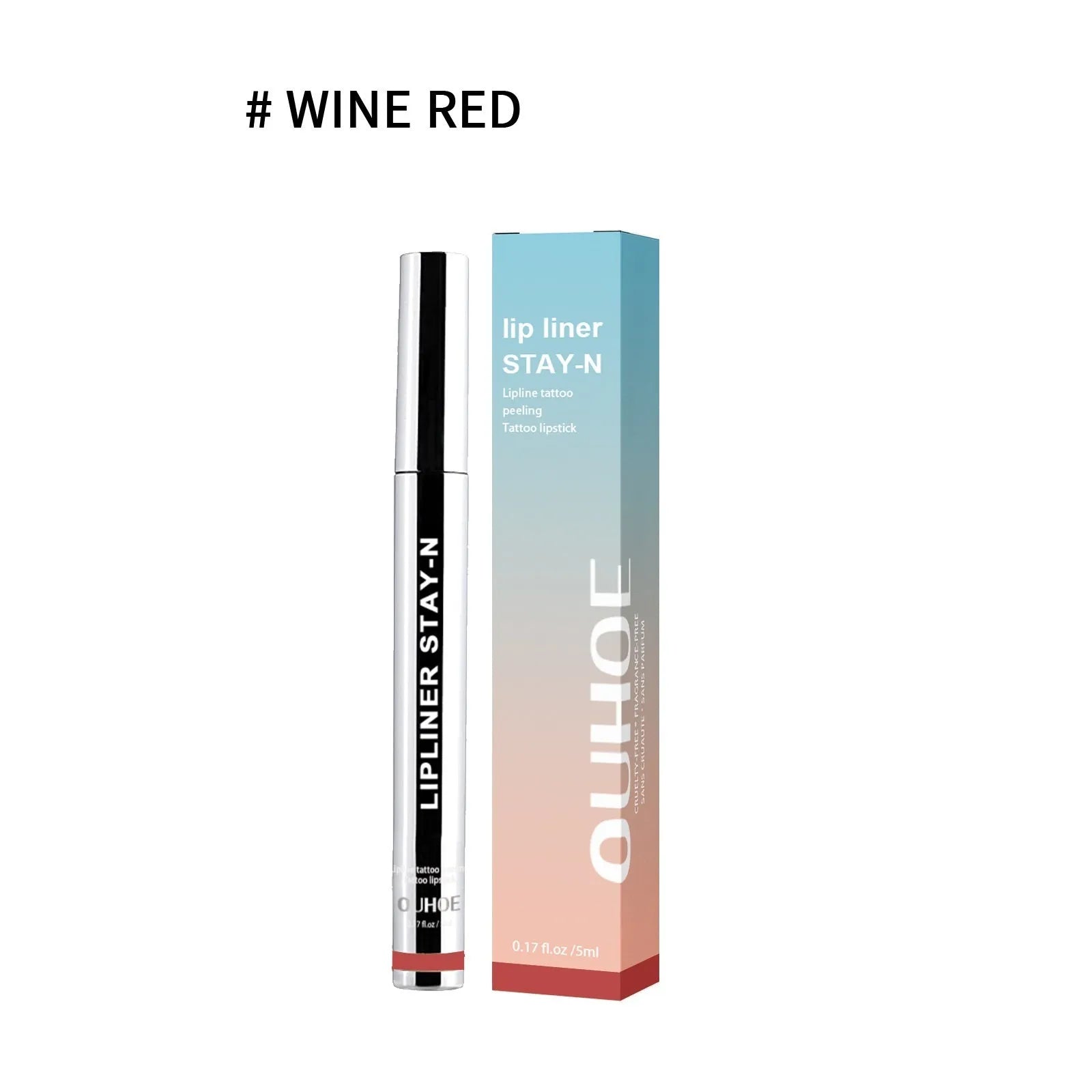 Dark brown waterproof long lasting lip liner pen with smooth tip for lip contouring