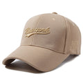 Hard crown baseball cap with embroidered letters in cotton, adjustable size, breathable sunshade