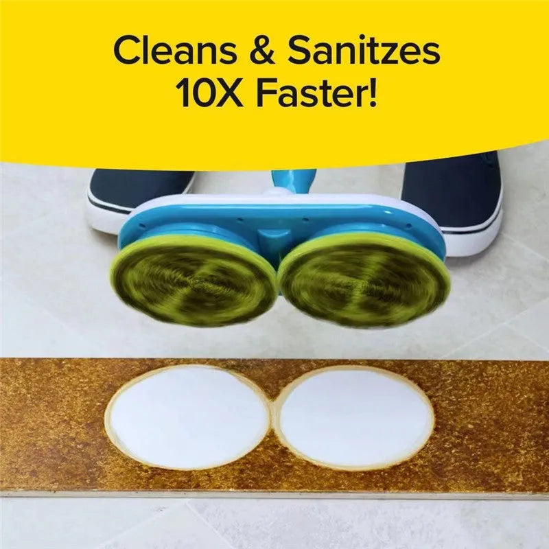 Handheld wireless electric floor mop with USB charging port and multiple cleaning pads