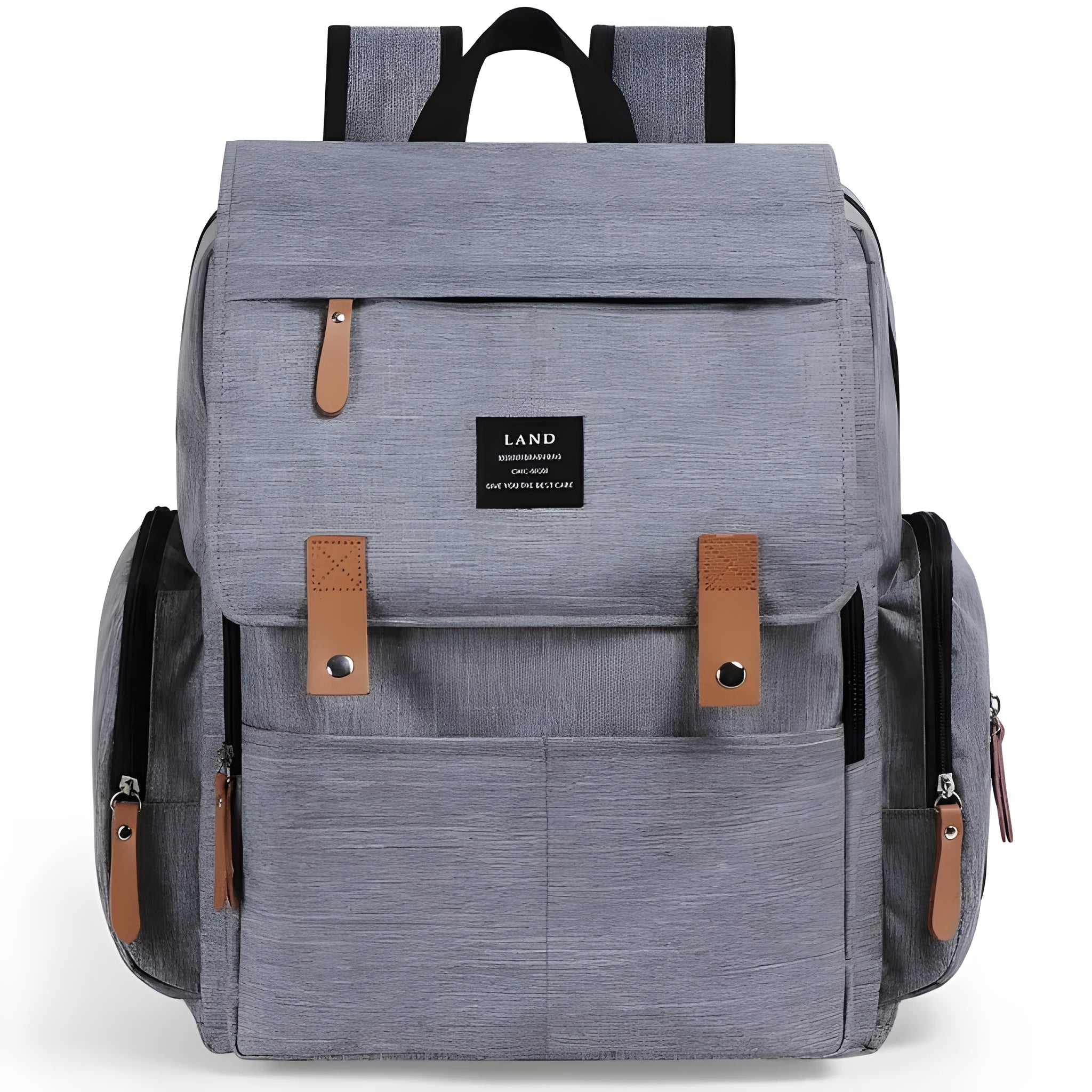 LAND large capacity oxford cloth nappy backpack with changing mat in grey colour