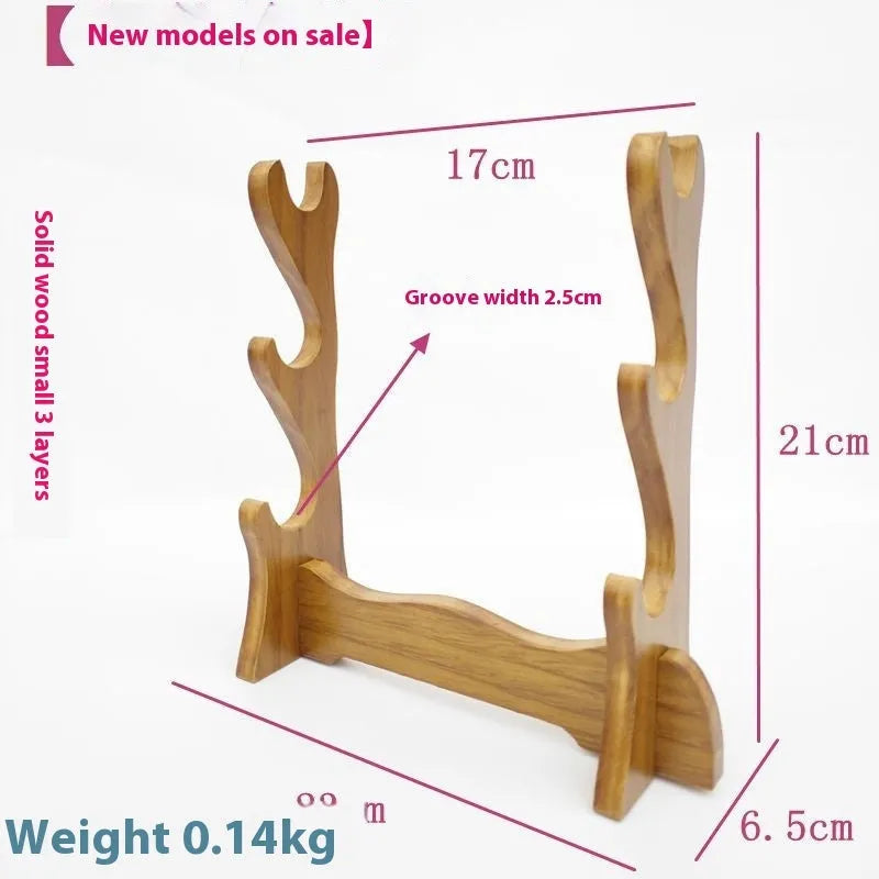 Chinese style wooden multi layer wall bracket shelf in solid wood with clean design
