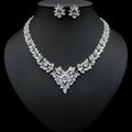 Ice flower earrings and necklace set, Korean style, copper and zircon, gold electroplated, flower design