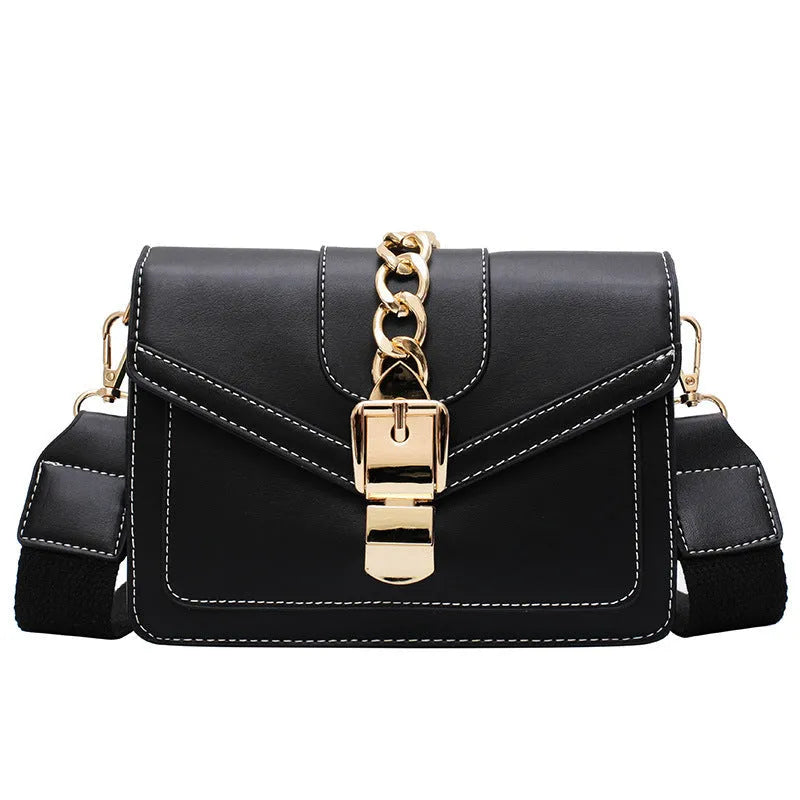 Women's messenger bag shoulder chain bag PU leather small square bag in black, green, white, yellow