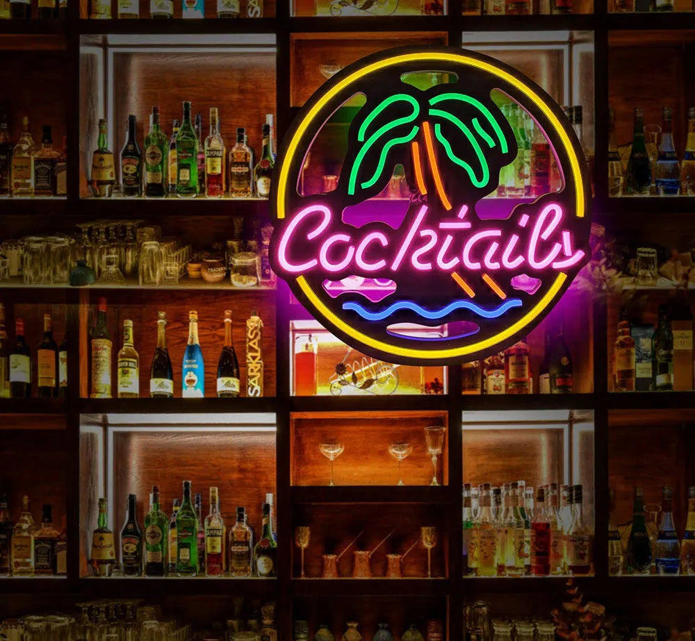LED coffee neon billboard sign with mixed colour lighting for commercial interior decoration