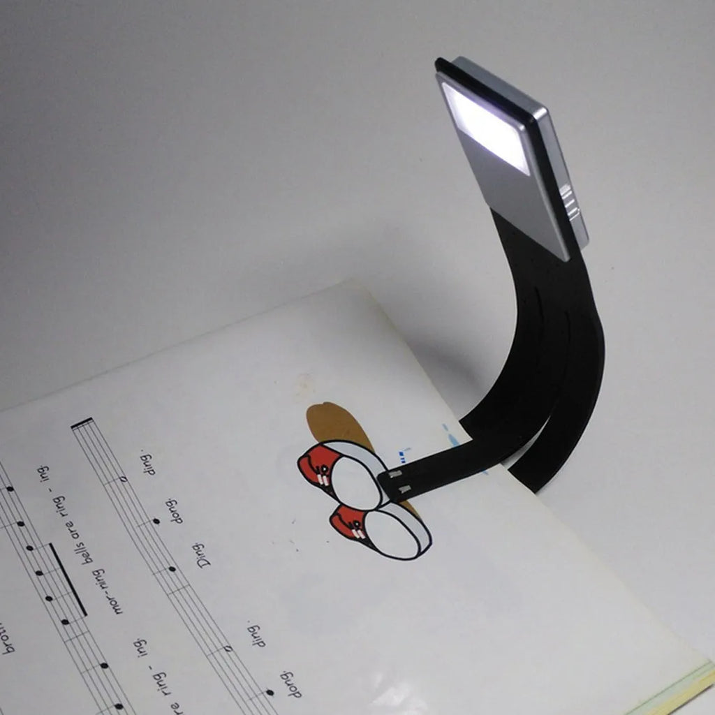 LED Kindle light in black, USB rechargeable flexible clip book lamp for e-readers