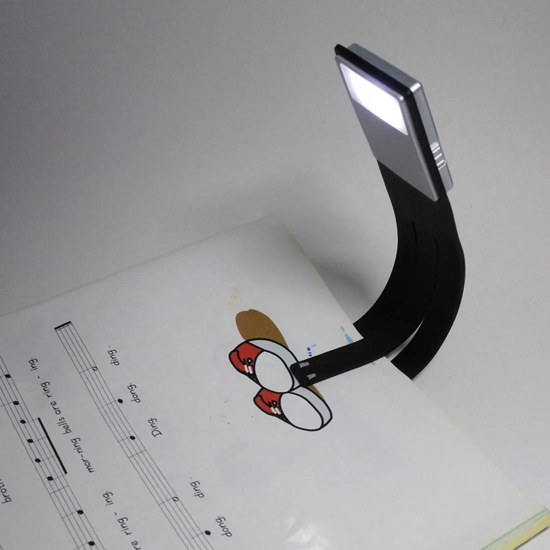 LED Kindle light in black, USB rechargeable flexible clip book lamp for e-readers