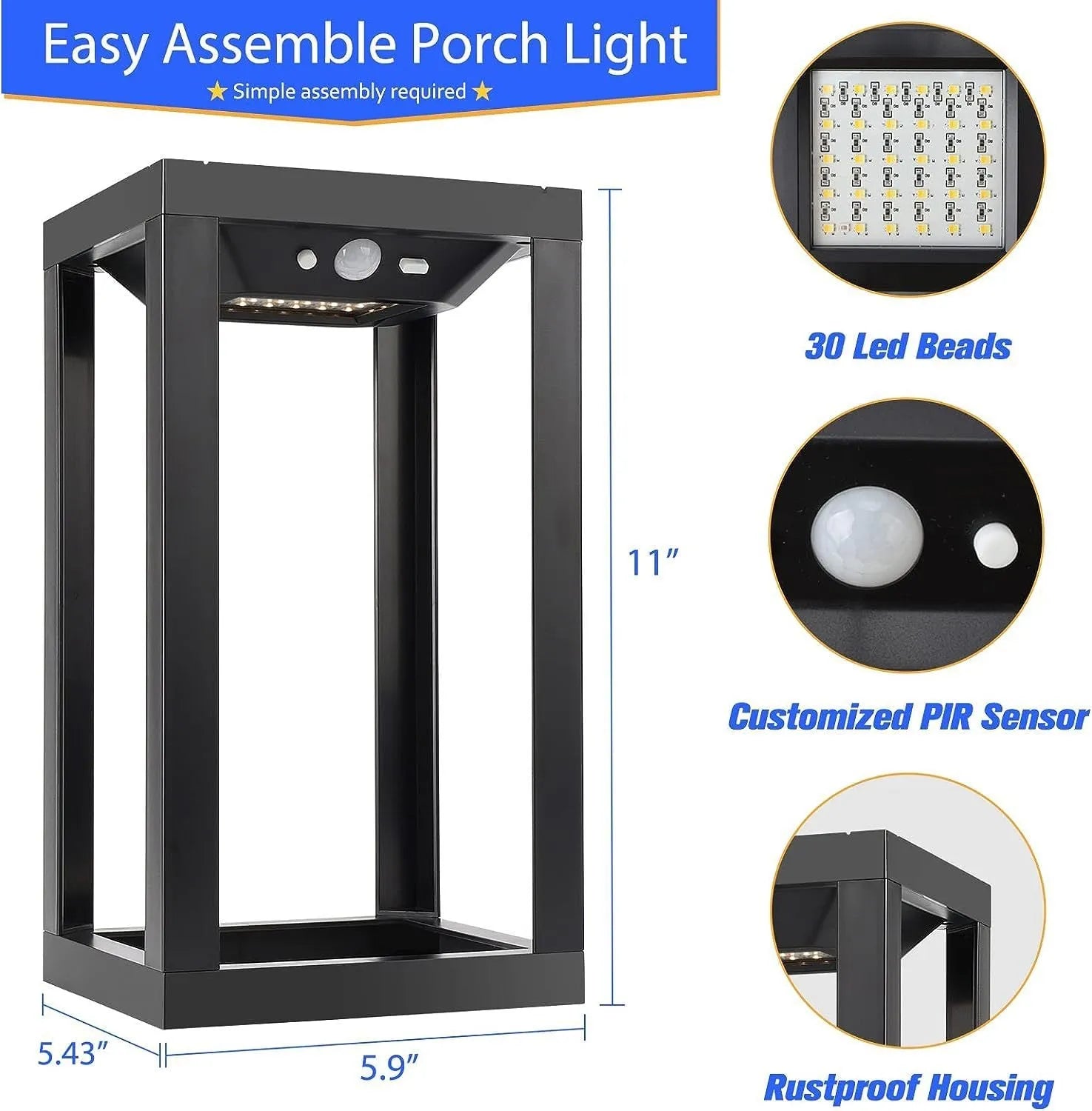 Modern Chinese outdoor solar wall lamp with plastic shell for garden installation