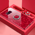 Tempered glass phone case in black, pink, red, or white for Samsung S8 and S9.