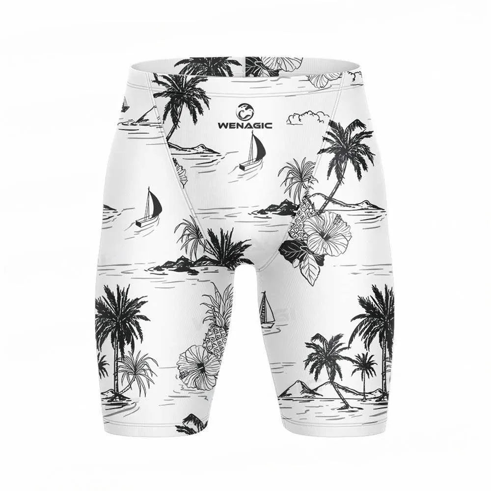 Adult briefs-style swimming trunks in Lycra and polyester, shown in a solid colour.