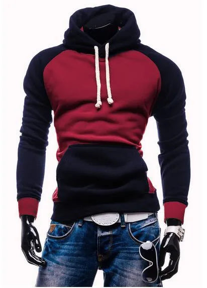 Hip hop slim hoodie in black, cotton blend streetwear pullover