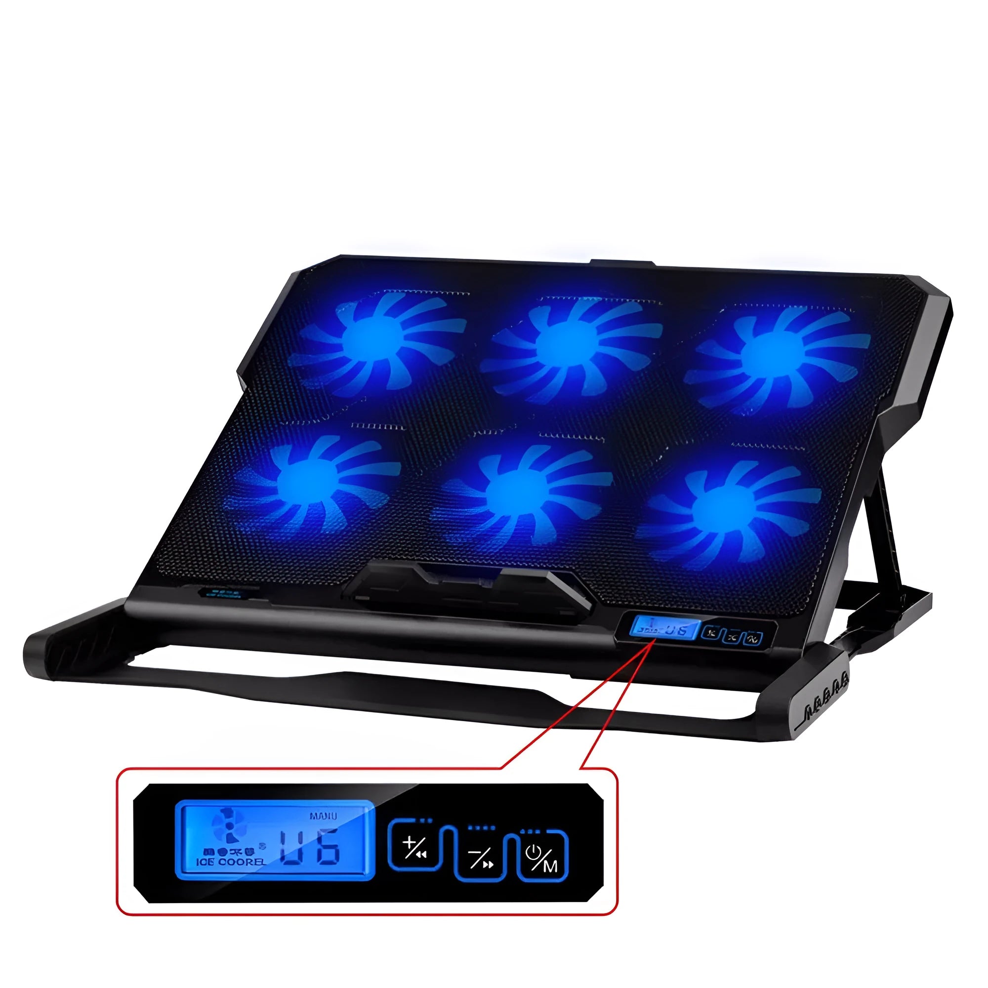 Laptop cooling board metal mesh air cooling fan for notebook Ultrabook black