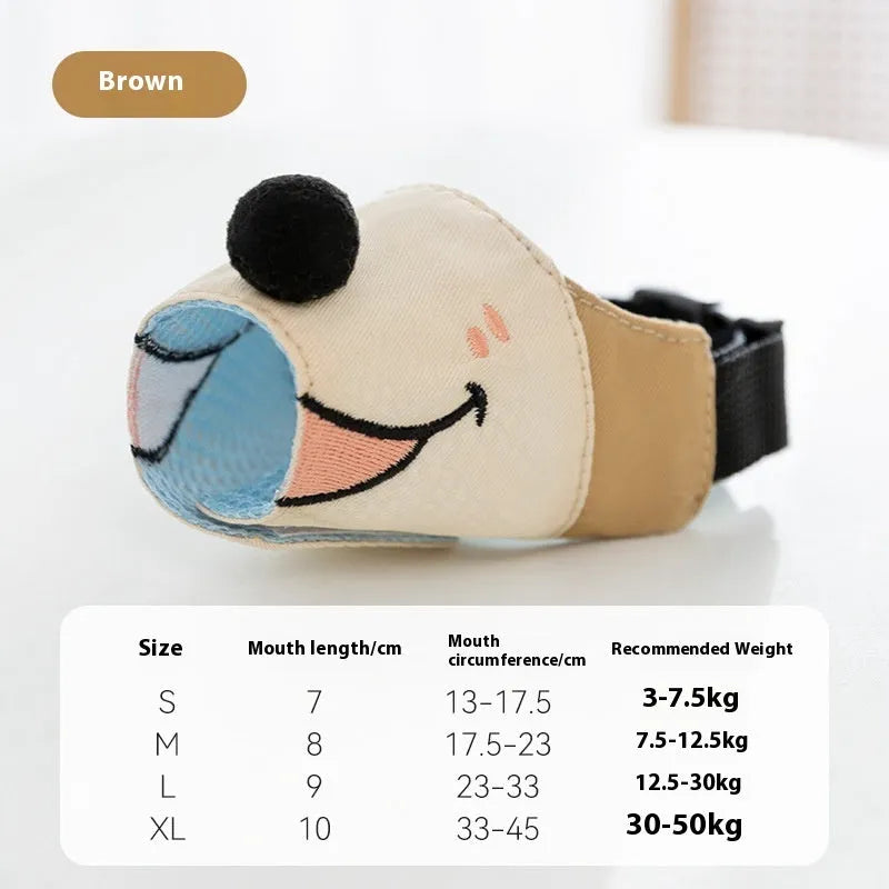 Canvas dog muzzle in Bondi blue shark colour showing adjustable design for bite prevention