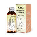 50ml bottle of moisturising body oil with botanical extracts for skin care and leg massage