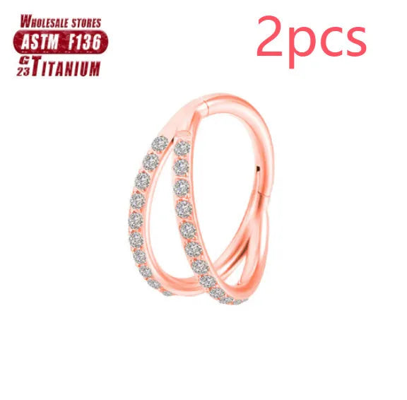 Titanium alloy fork nose ring set in various colours and lengths on 1.2mm gauge.