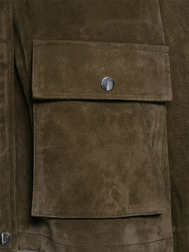 Women's medium thickness PU jacket in regular fit with Japanese Korean casual styling