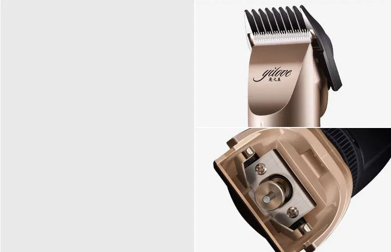 Dog shaver with titanium ceramic blade, copper motor, compact 4.5cm host, and charging cable