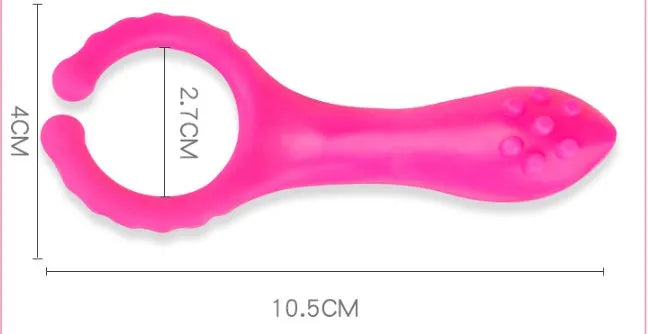 Seismic Clip silicone vibration clip in rose red colour, 103mm total length