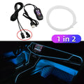 USB-powered colour changing LED ambient light strip for car dashboard and centre console illumination.