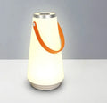 White rechargeable LED bedside lantern with USB cable, showing compact columnar design