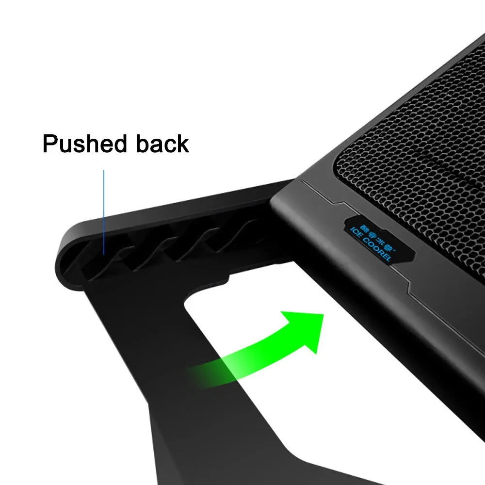 Laptop cooling board metal mesh air cooling fan for notebook Ultrabook black