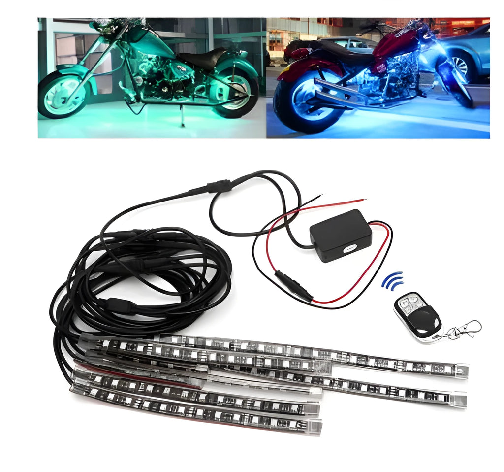 PVC LED light strip for car underbody with remote control, black housing, 12V 50W