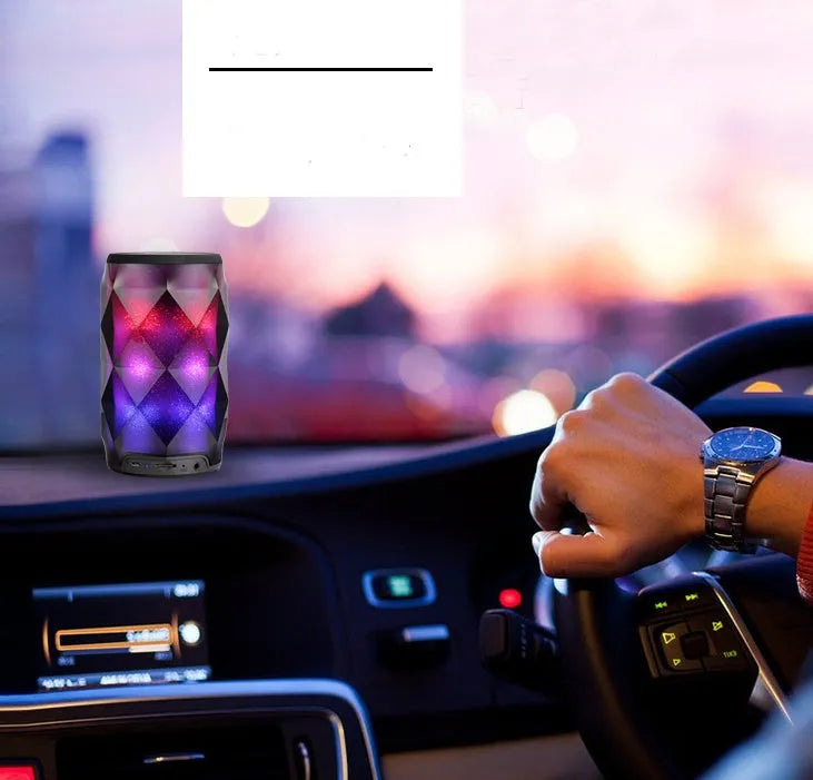Black crystal diamond cut Coke can shaped Bluetooth speaker lantern with colourful lighting effects
