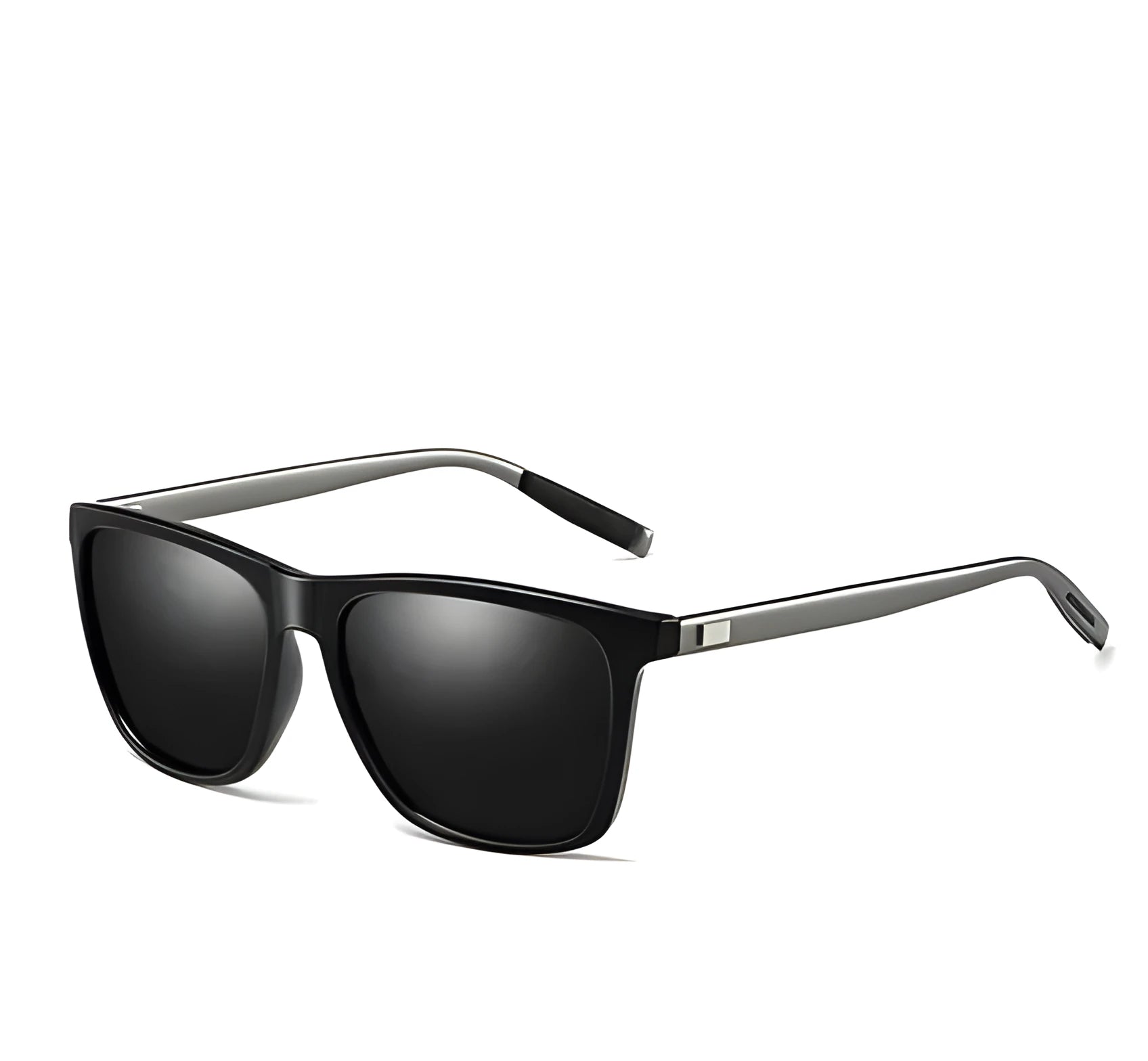 Vintage style sunglasses with TAC lens and aluminum magnesium frame in black