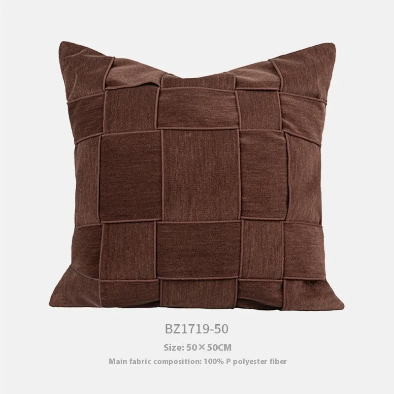 Square 50x50cm woven chenille decorative cushion in a choice of colours.