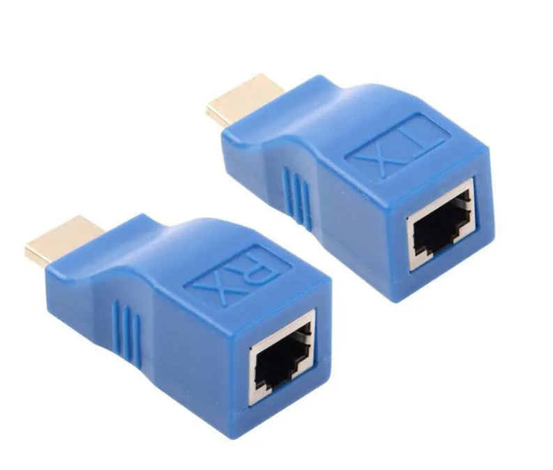 HDMI extender transmitter and receiver kit for 30-metre signal transmission via Cat-6 network cable