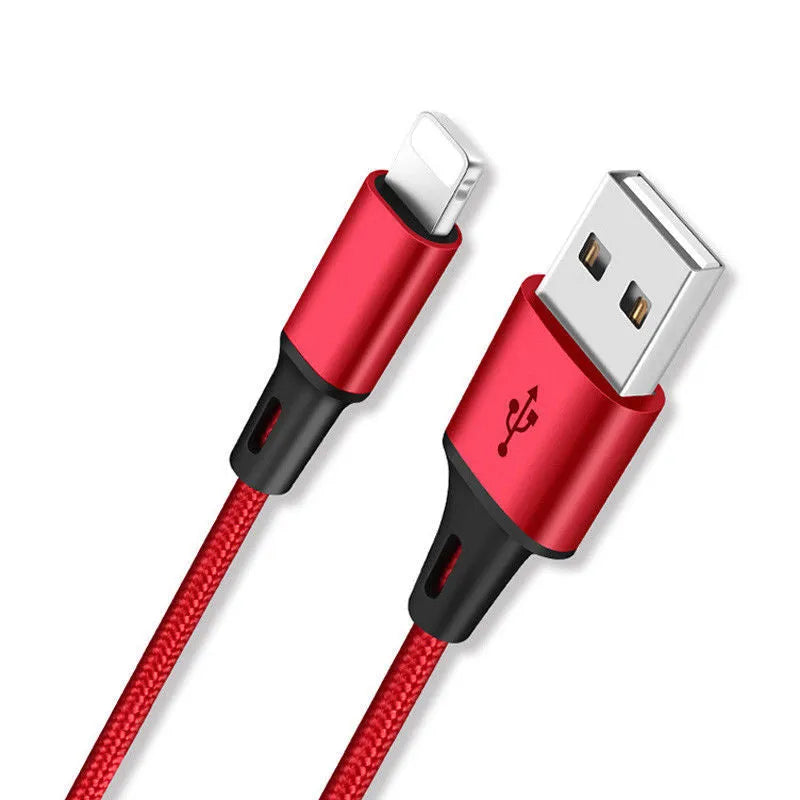 3-in-1 braided charging cable with Lightning, Micro-USB and Type-C connectors in nylon braiding