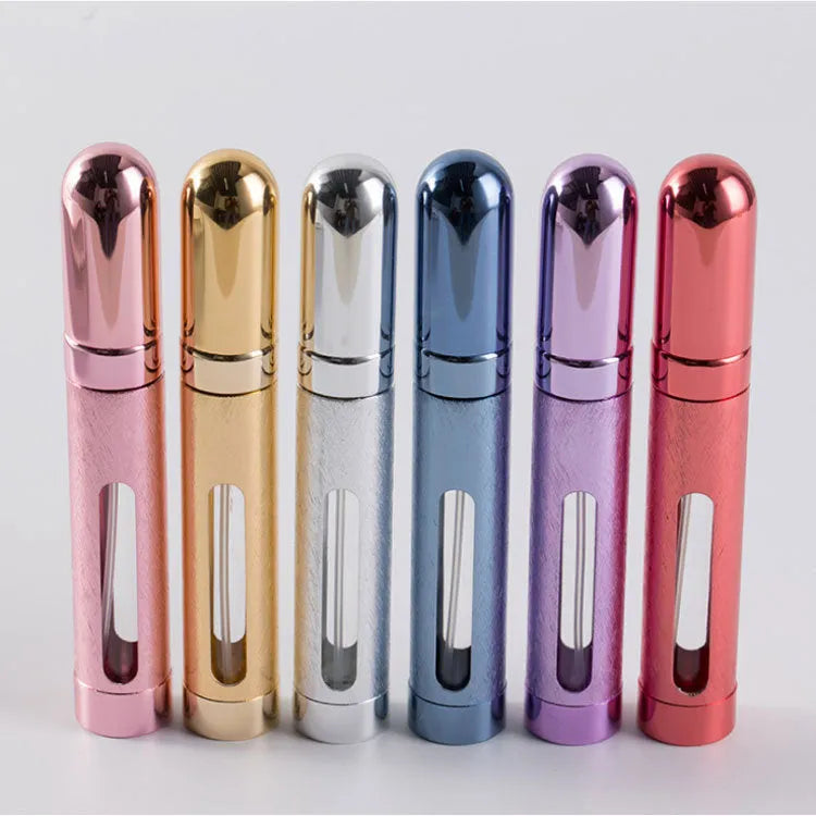 12ml aluminium and glass portable perfume bottle in bullet shape with colour options