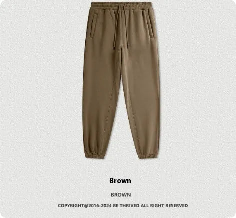 Men's cotton velvet sweatpants with ankle band design in multiple colour options