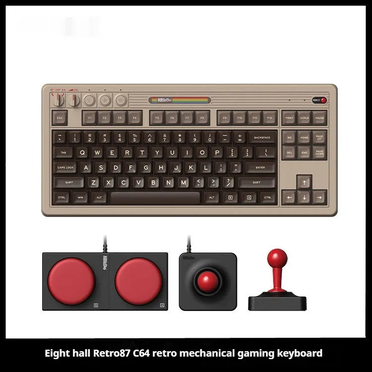Retro mechanical gaming keyboard with Bluetooth wireless connectivity and rocker switches