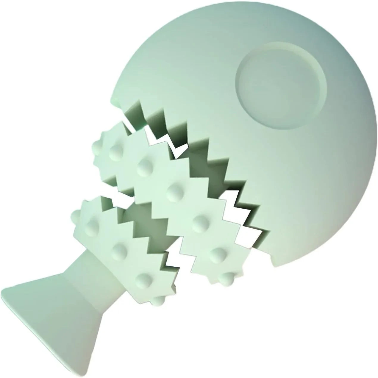 Blue fish bone-shaped dog chew toy for teeth cleaning and interactive play