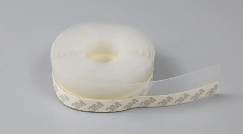 Flexible PVC wall corner protection tape in porcelain white, 3.8cm wide by 3.2m long