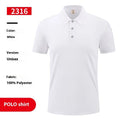 Short sleeve ice silk polo shirt on a hanger, shown in a solid colour with an advertising logo pattern.