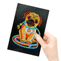 Black A5 DIY diamond painting notebook showing soft-touch cover and blank pages for craft projects