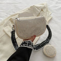 Rhinestone shoulder bag with small purse in black red white Oxford cloth dumpling shape