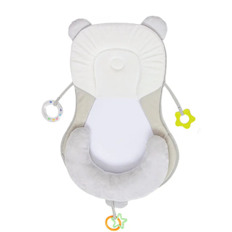 Baby positioning pad in grey colour with sleeping pad shape and polyester fiber filling