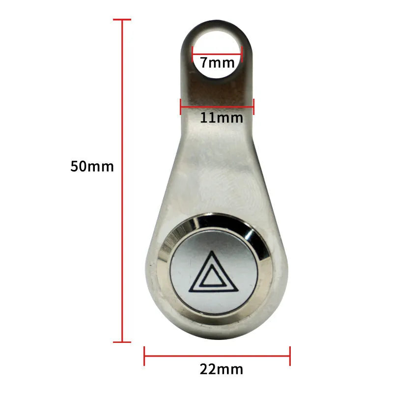 Black stainless steel motorcycle double flash switch with light ring and 7mm mounting hole