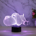 Doggo Desktop Lamp showing 3D illusion effect with multi-colour LED lighting