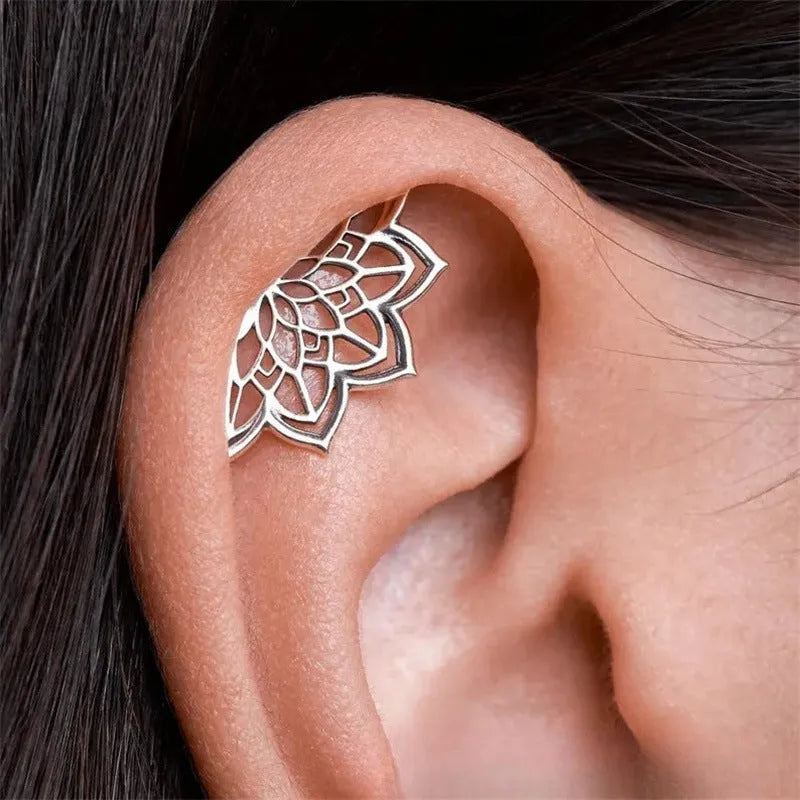 Gold and silver spider web geometric stud earrings with mesh design for Halloween