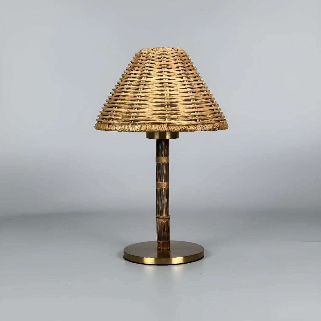 Gold alloy desk lamp with 3W LED showing three-step brightness button and Type-C port