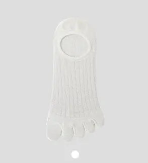 Modal cotton five-finger ultra-thin boat socks in solid colours including black, grey, khaki, and white.