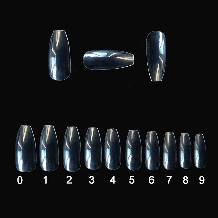 500 clear false nails in various sizes with ABS material for professional nail applications