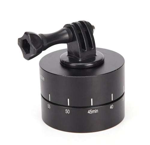 360-degree auto rotate camera tripod head base compatible with GoPro, SLR, and iPhone cameras